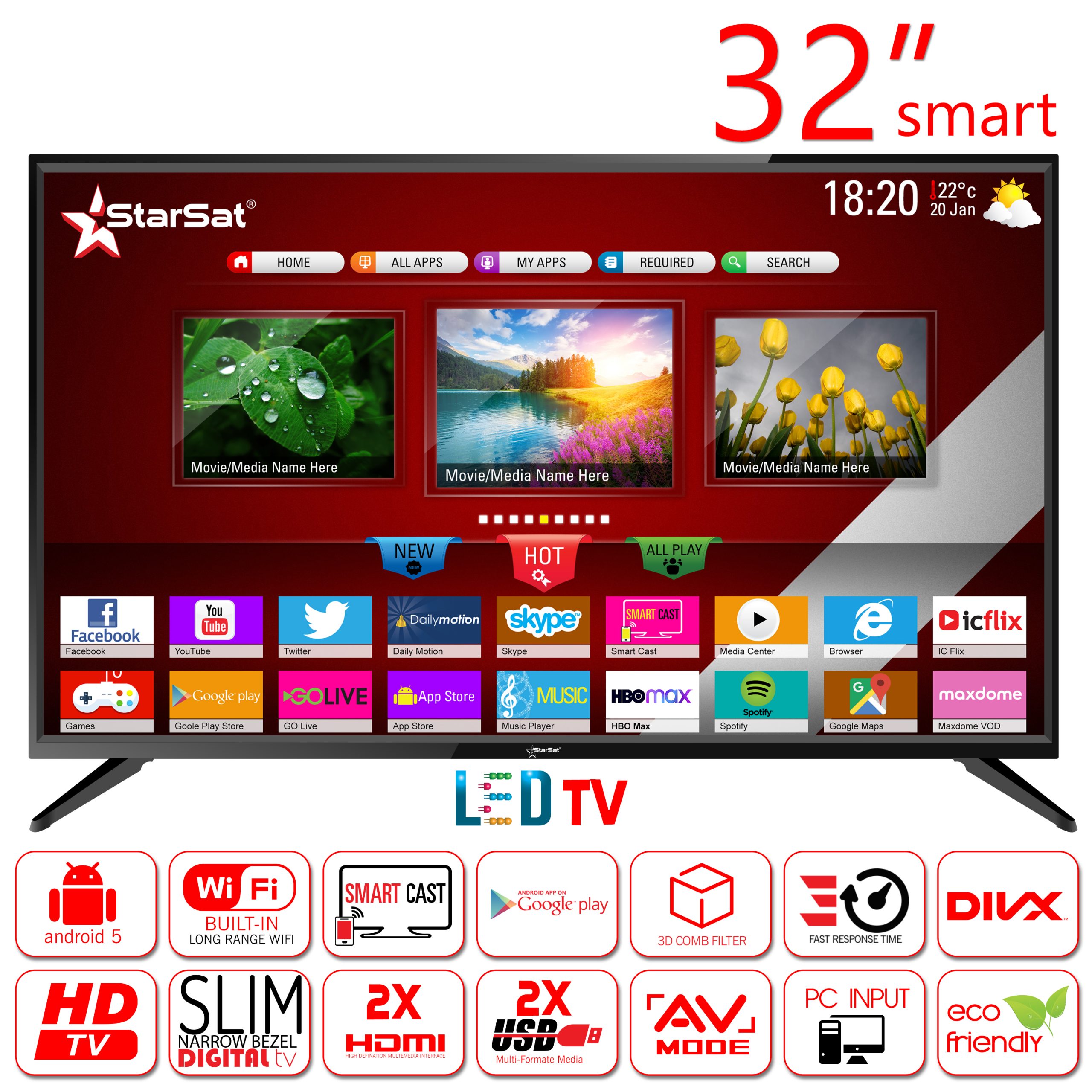 smart tv star sat32inch