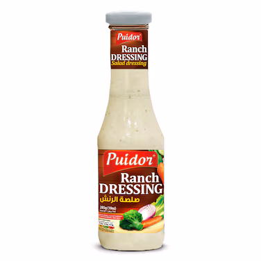 puidor ranch dressing glass